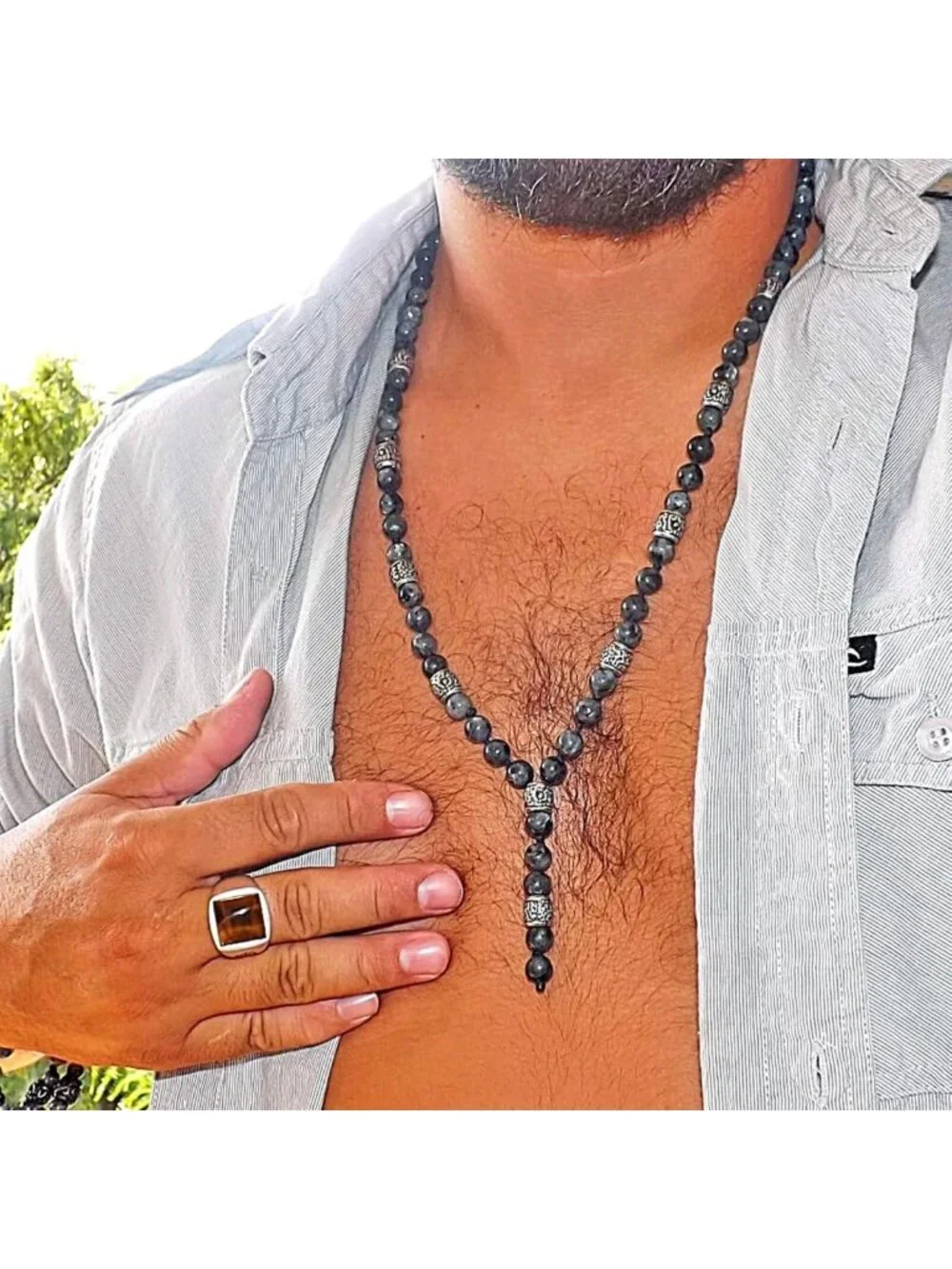 Men's Labradorite Necklace 26